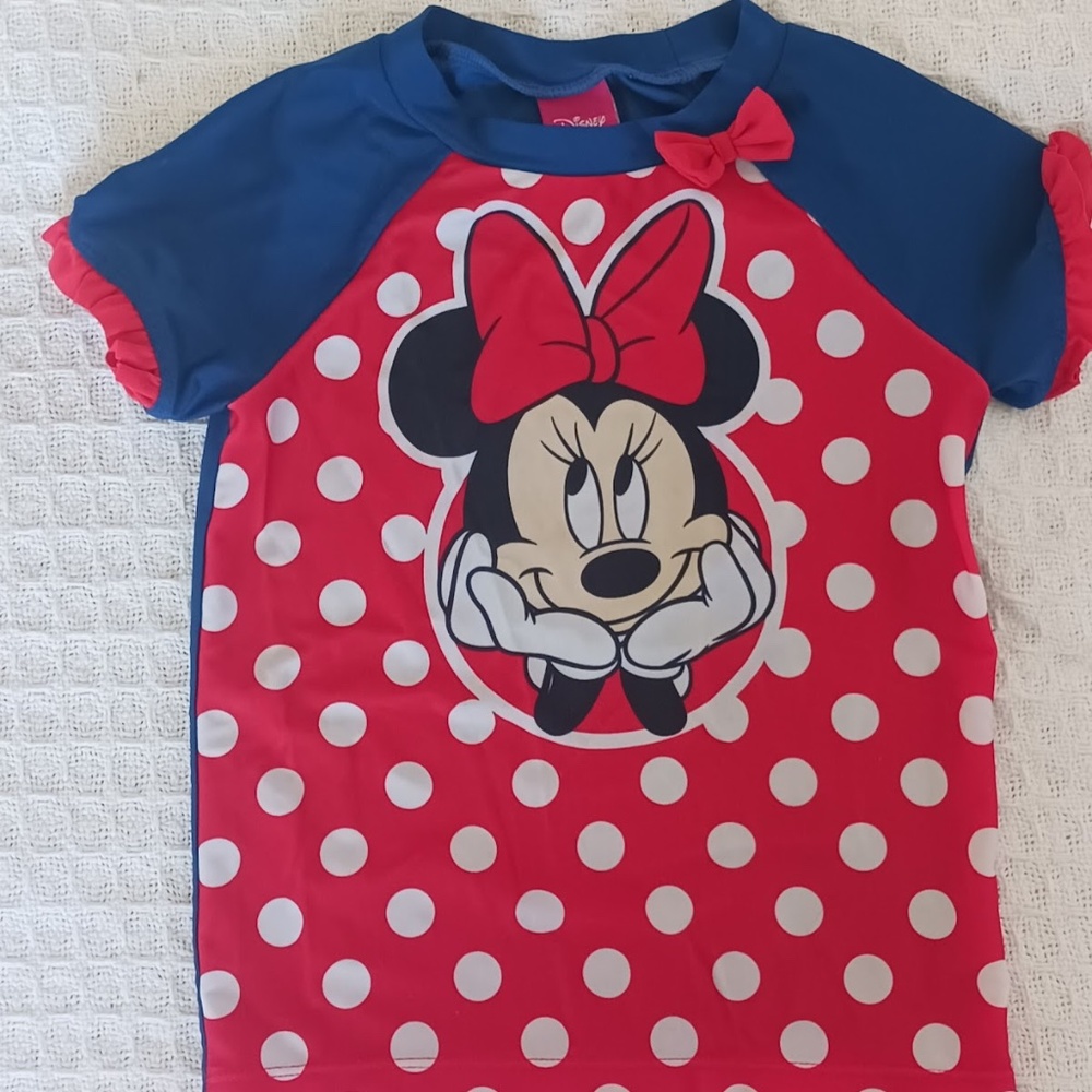 Minnie Mouse Swim top or bathing suit cover up girl's size 6
